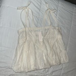 Rebecca Taylor White Sleeveless Top